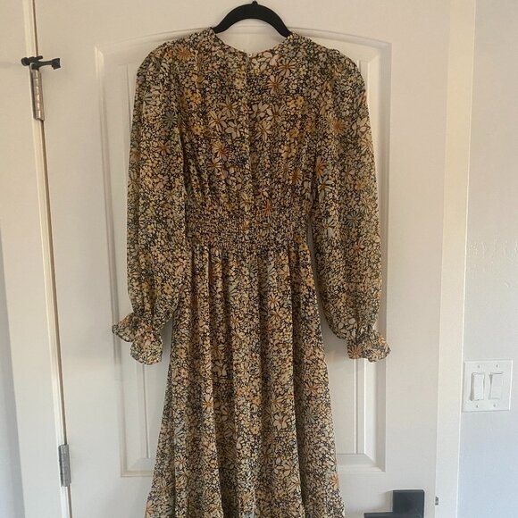 Piper & Scoot The Georgie Floral Midi Dress in Mustard Small - Picture 7 of 7